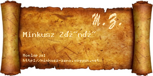 Minkusz Zénó névjegykártya